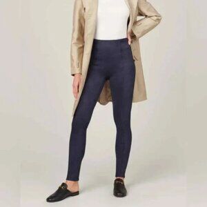 Spanx navy blue faux suede leggings